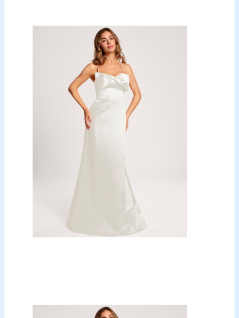 JJs House Ivory Satin Spaghetti-Strap Maxi Dress